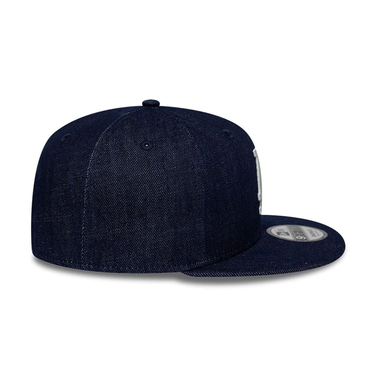 Pictured is this MLB Denim LA Dodgers 9FIFTY Snapback cap in navy. 5