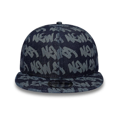 Pictured is this New Era Laser Burnout Denim 9FIFTY Snapback Adjustable cap in navy. 2