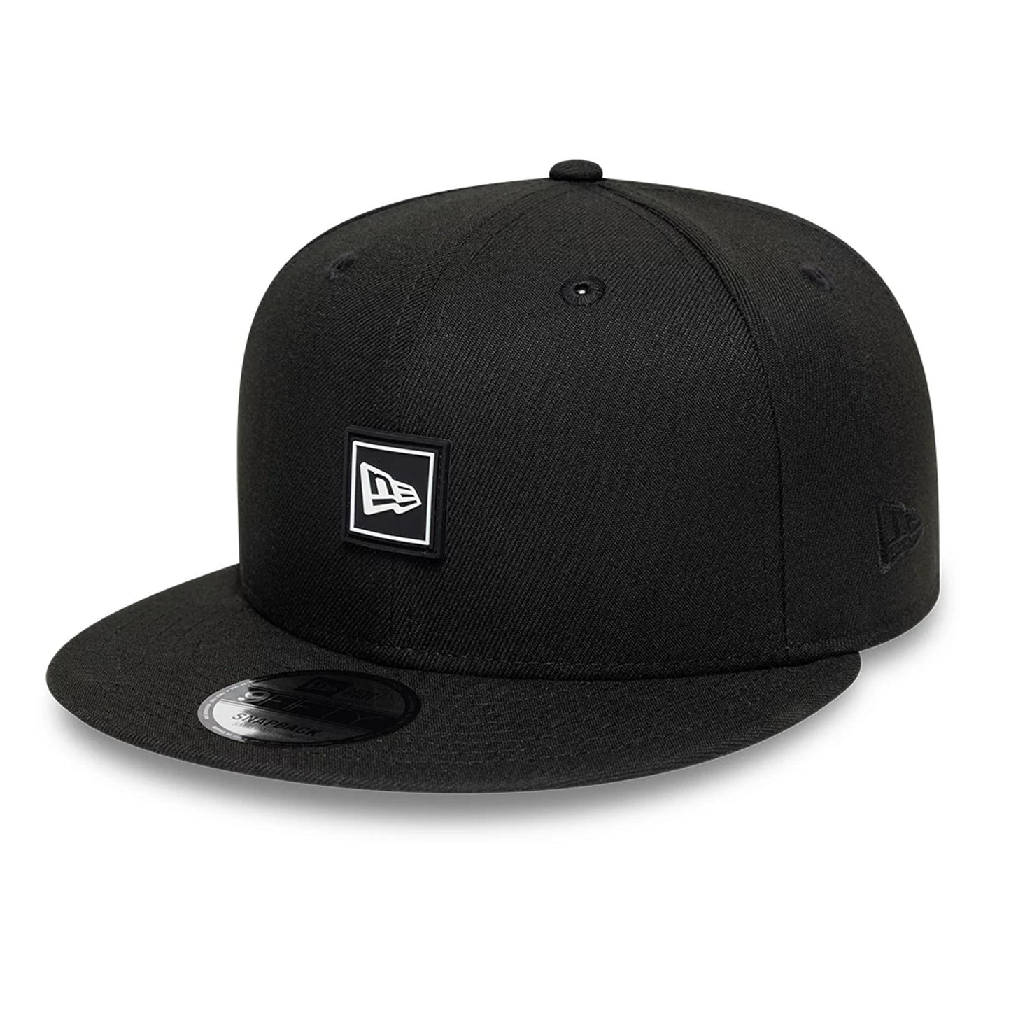 Pictured is this New Era Flag Patch 9FIFTY Snapback cap in black. 1