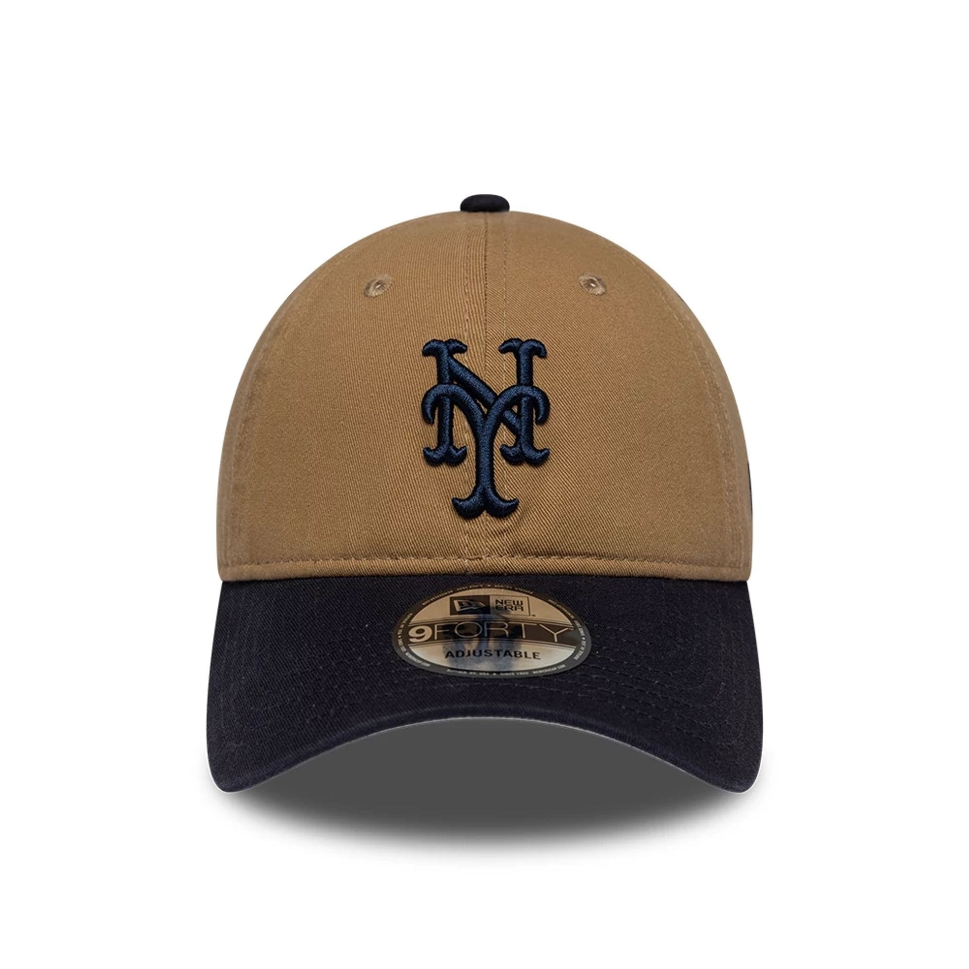 Pictured is this MLB New York Mets 9FORTY Unstructured cap in Beige. 3