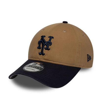 Pictured is this MLB New York Mets 9FORTY Unstructured cap in Beige. 1