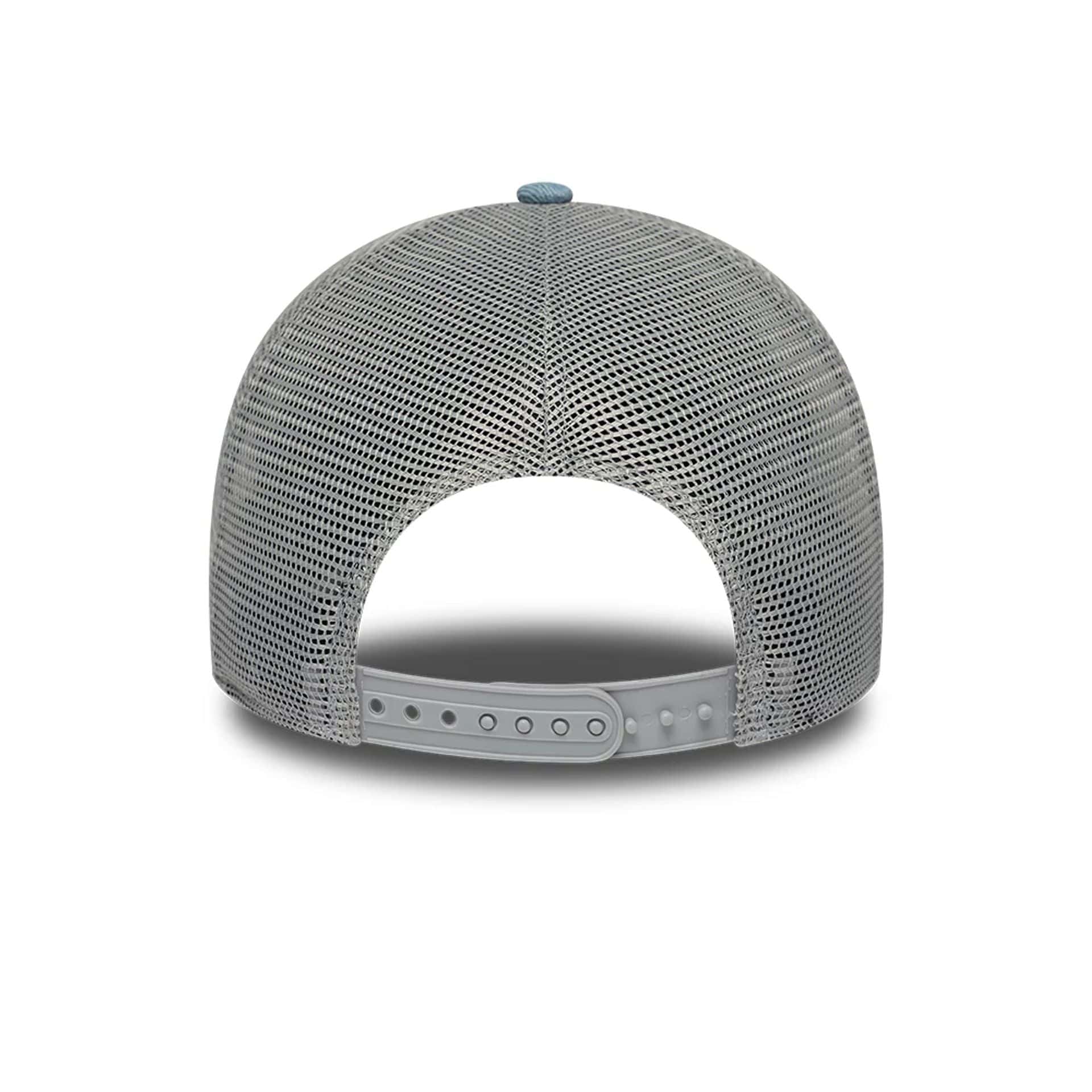 Pictured is this New Era Washed Denim 9FORTY A-Frame Trucker cap in navy. 5