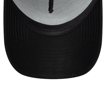 Pictured is this New Era Paisley Emblem 9FORTY A-Frame Trucker cap in black. 7
