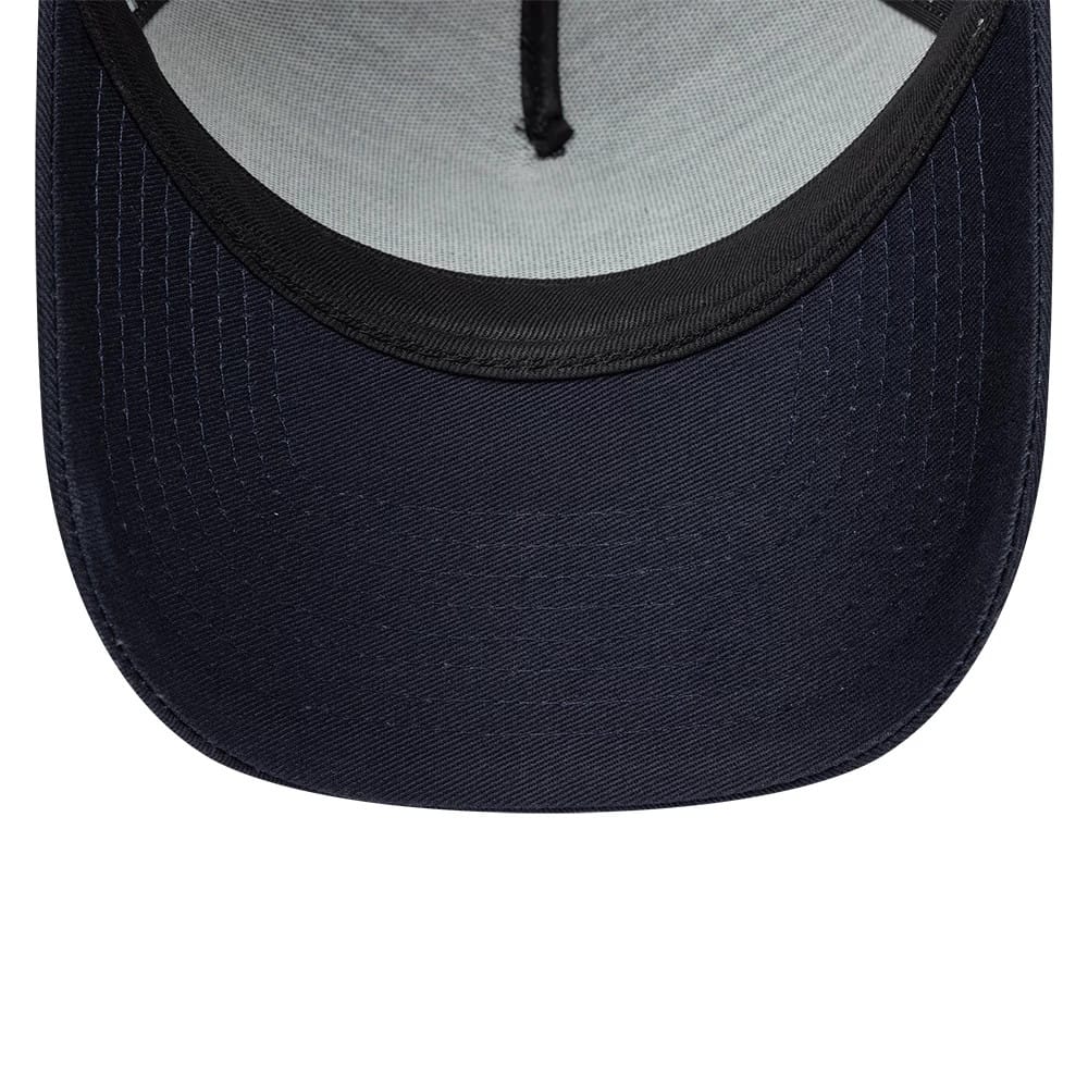 Pictured is this MLB Patch New York Yankees 9FORTY A-Frame Trucker cap in grey. 7