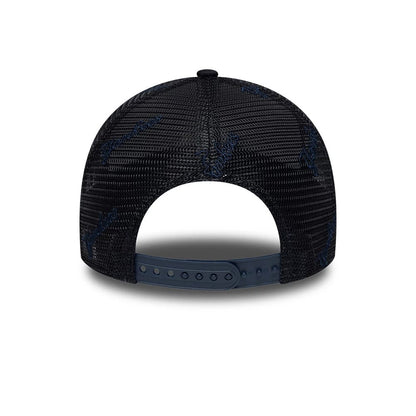 Pictured is this MLB Mesh New York Yankees 9FORTY A-Frame Trucker cap in navy. 4