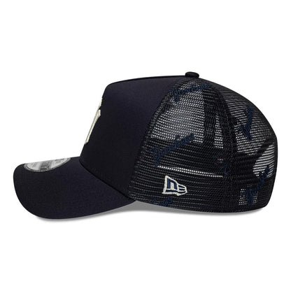 Pictured is this MLB Mesh New York Yankees 9FORTY A-Frame Trucker cap in navy. 6