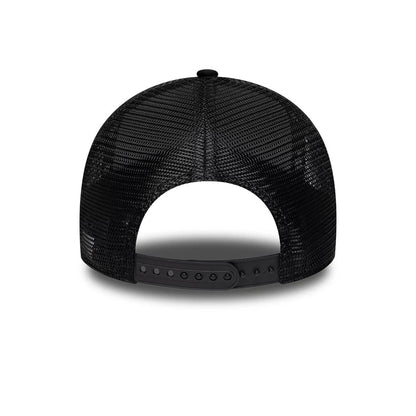 Pictured is this New Era Handwritten 9FORTY A-Frame Trucker cap in black. 6