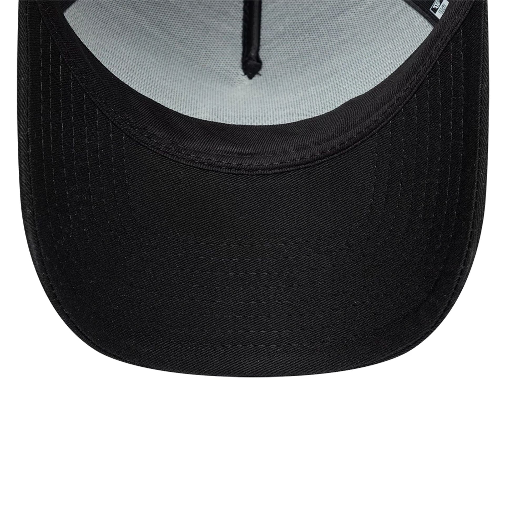 Pictured is this New Era Flag Patch 9FORTY A-Frame Trucker cap in black. 7