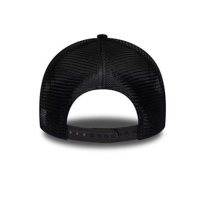 Pictured is this New Era Collegiate 9FORTY A-Frame Trucker cap in black. 4