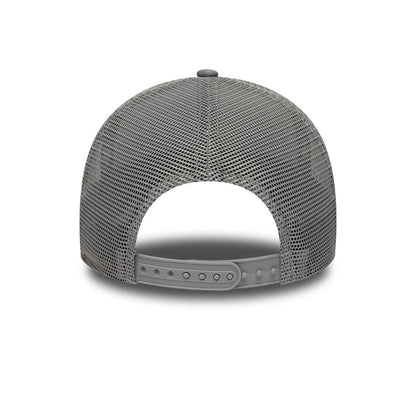 Pictured is this New Era Script 9FORTY A-Frame Trucker cap in grey. 6