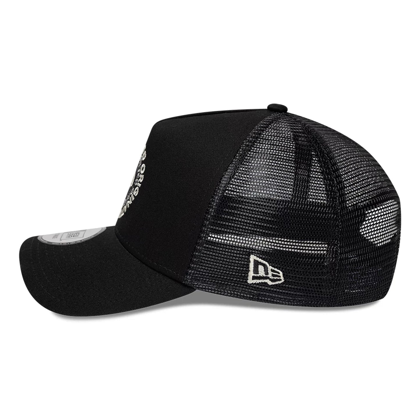 Pictured is this New Era Circle 9FORTY A-Frame Trucker cap in black. 4