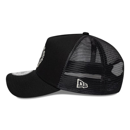 Pictured is this New Era Circle 9FORTY A-Frame Trucker cap in black. 4
