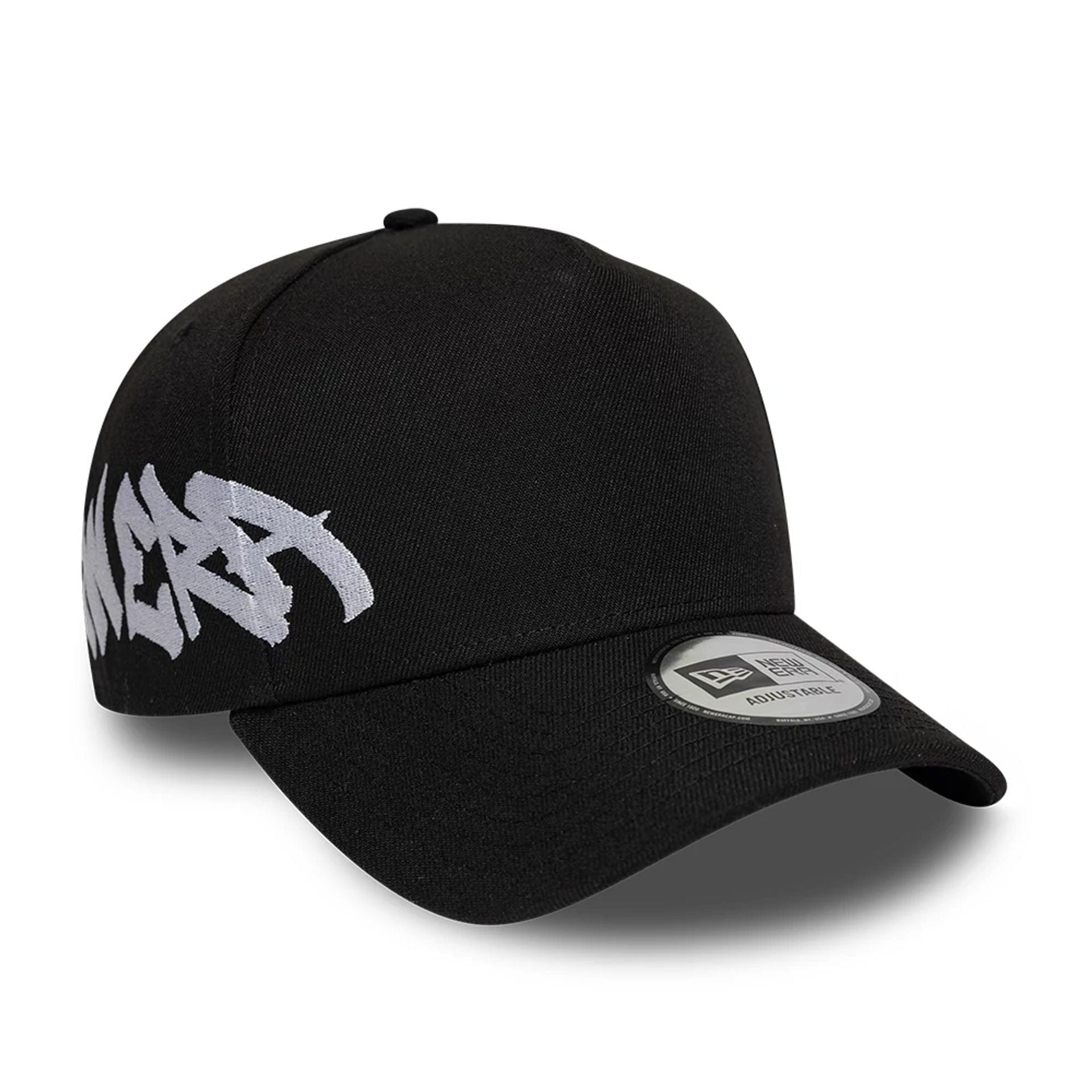 Pictured is this New Era Essential Tagging 9FORTY A-Frame cap in black. 1