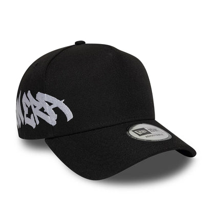 Pictured is this New Era Essential Tagging 9FORTY A-Frame cap in black. 1