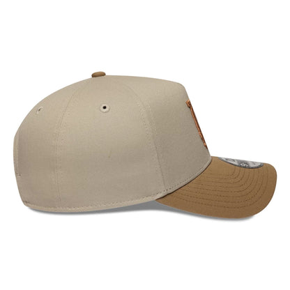 Pictured is this MLB Mocha Mousse LA Dodgers 9FORTY A-Frame Adjustable cap in beige. 5