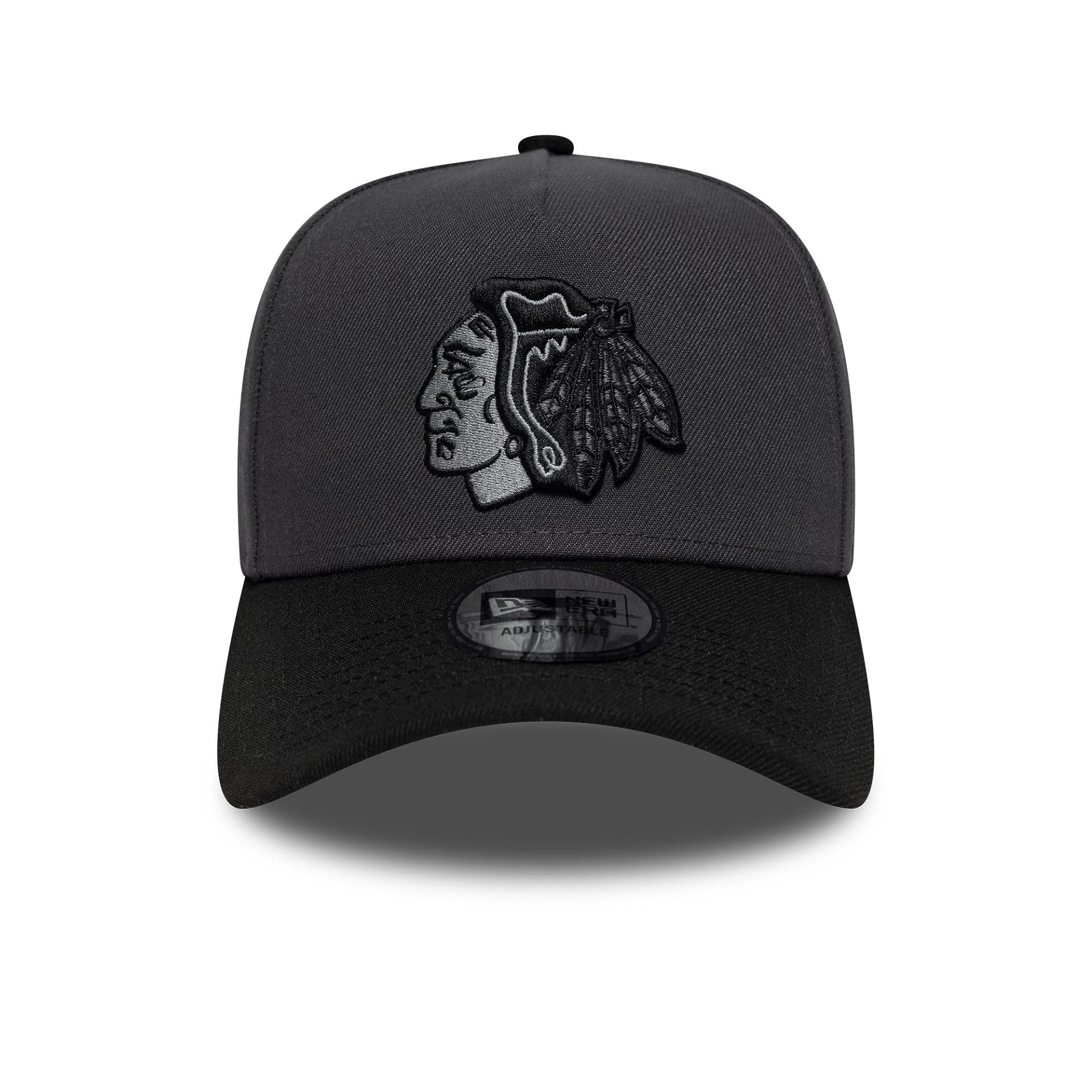 Pictured is this NHL Chicago Blackhawks 9FORTY A-Frame cap in dark grey. 3