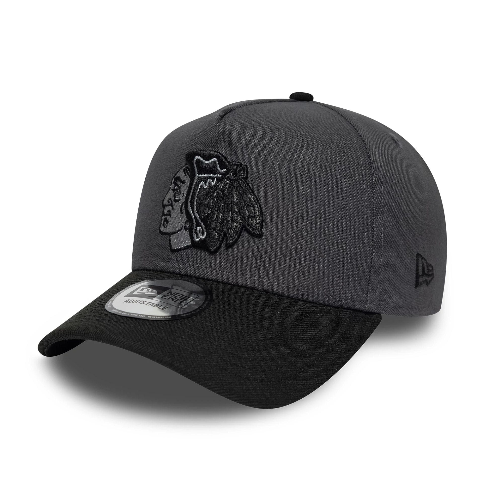 Pictured is this NHL Chicago Blackhawks 9FORTY A-Frame cap in dark grey. 1