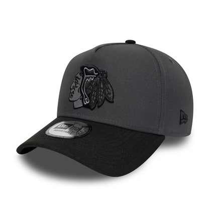 Pictured is this NHL Chicago Blackhawks 9FORTY A-Frame cap in dark grey. 1