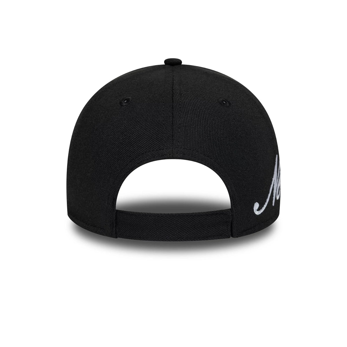 Pictured is this New Era Big Script 9FORTY Stretch Snap cap in black. 5
