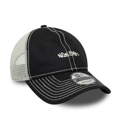 Pictured is this New Era Tagging Logo 9TWENTY Trucker cap in black. 3