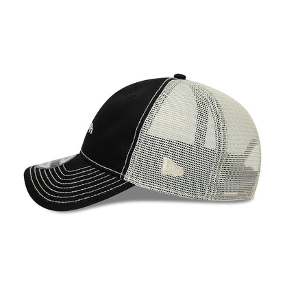 Pictured is this New Era Tagging Logo 9TWENTY Trucker cap in black. 4