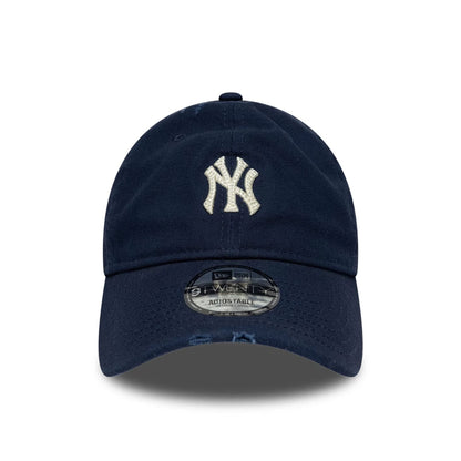Pictured is this MLB Distressed New York Yankees 9TWENTY cap in dark blue. 2