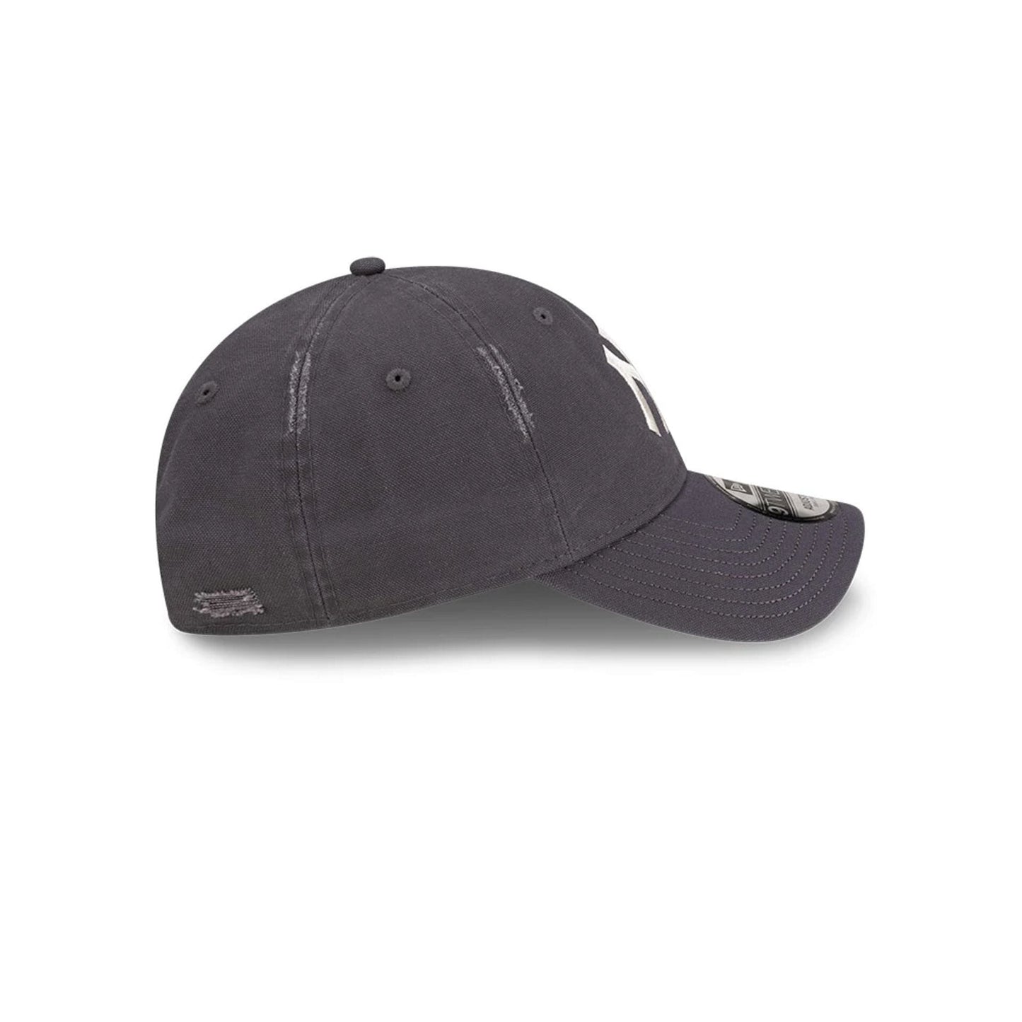 Pictured is this MLB Visor Logo New York Yankees 9TWENTY Adjustable cap in dark grey. 6