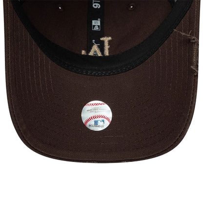 Pictured is this MLB Distressed LA Dodgers 9TWENTY cap in dark brown. 5