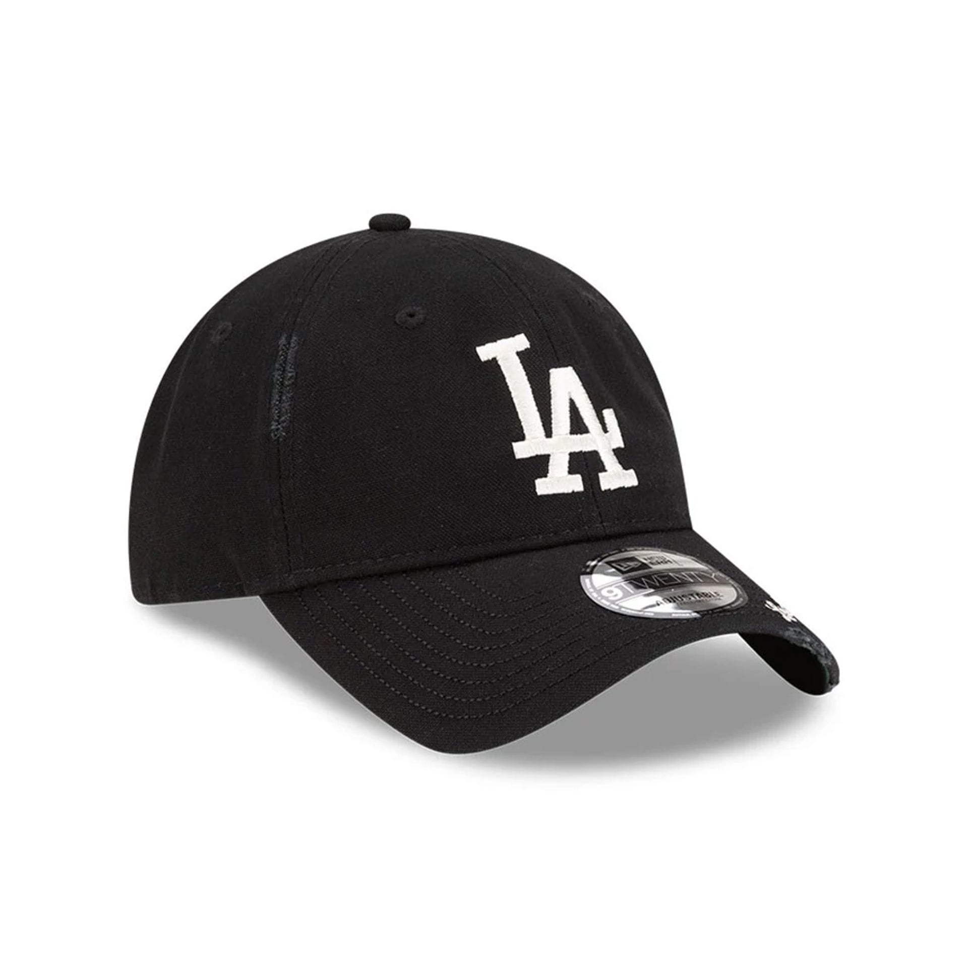 Pictured is this MLB Visor Logo LA Dodgers 9TWENTY Adjustable cap in black. 3