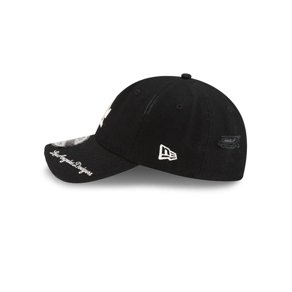 Pictured is this MLB Visor Logo LA Dodgers 9TWENTY Adjustable cap in black. 4