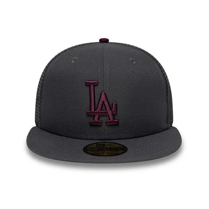 Pictured is this MLB Hydrangea LA Dodgers 59FIFTY Fitted cap in dark grey. 3