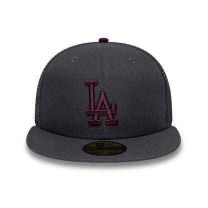 Pictured is this MLB Hydrangea LA Dodgers 59FIFTY Fitted cap in dark grey. 3