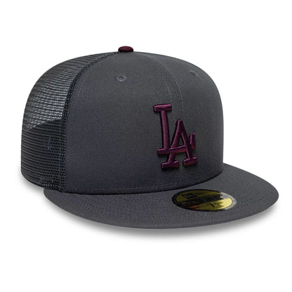Pictured is this MLB Hydrangea LA Dodgers 59FIFTY Fitted cap in dark grey. 4