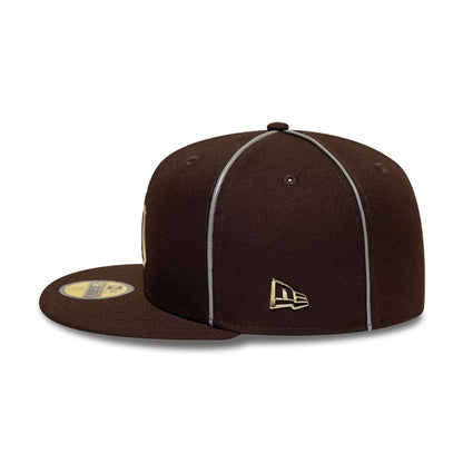 Pictured is this Hajime Sorayama X MLB San Diego Padres 59FIFTY Fitted cap in Dark Brown. 6