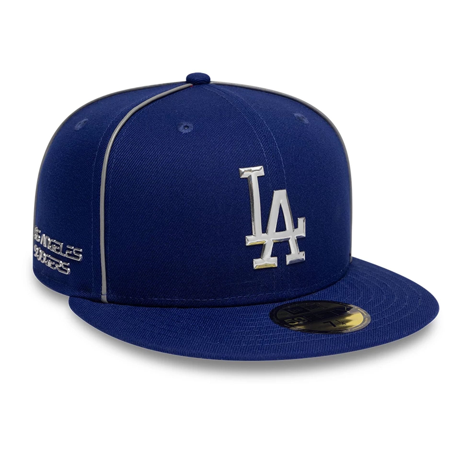 Pictured is this Hajime Sorayama X MLB LA Dodgers 59FIFTY Fitted cap in Dark Blue. 1