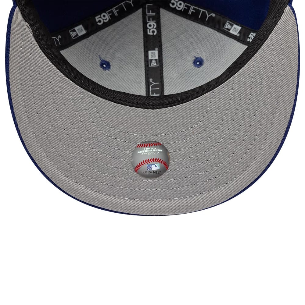 Pictured is this Hajime Sorayama X MLB LA Dodgers 59FIFTY Fitted cap in Dark Blue. 2