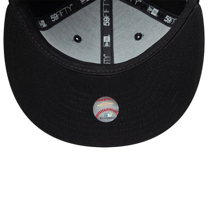 Pictured is this MLB Black On Black Seattle Mariners 59FIFTY Fitted cap in black. 7