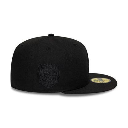 Pictured is this MLB Black On Black Seattle Mariners 59FIFTY Fitted cap in black. 6