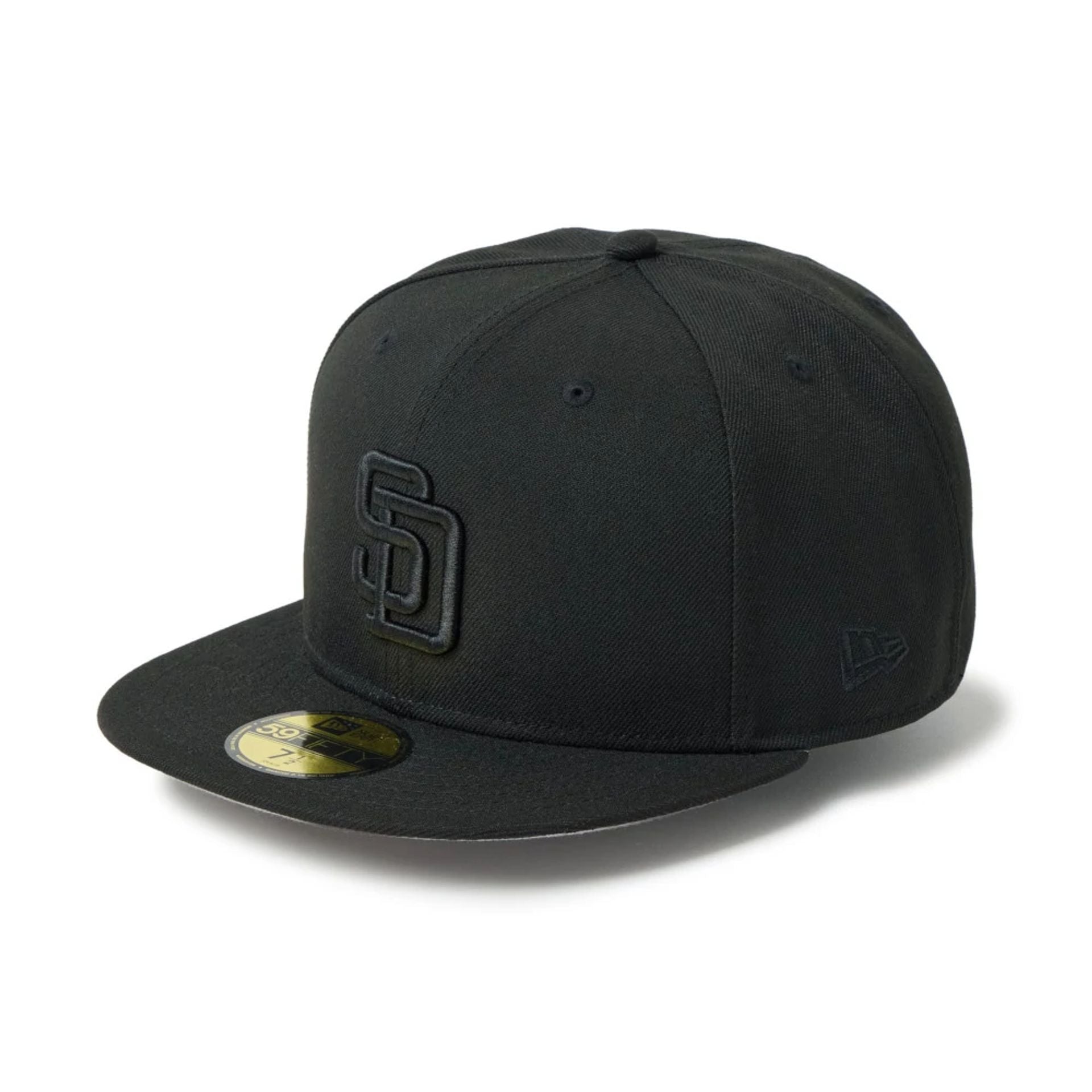 Pictured is this MLB San Diego Padres 59FIFTY Fitted cap in black. 5