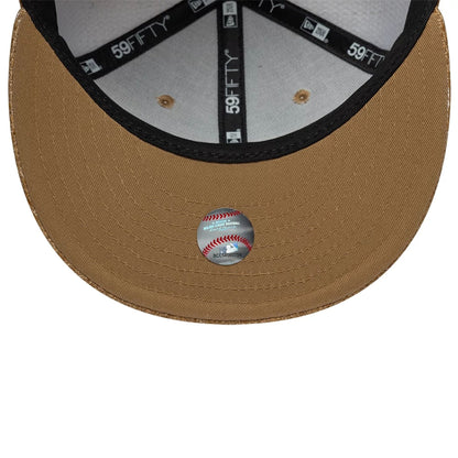 Pictured is this MLB Straw San Diego Padres 59FIFTY Fitted cap in Dark Beige. 5