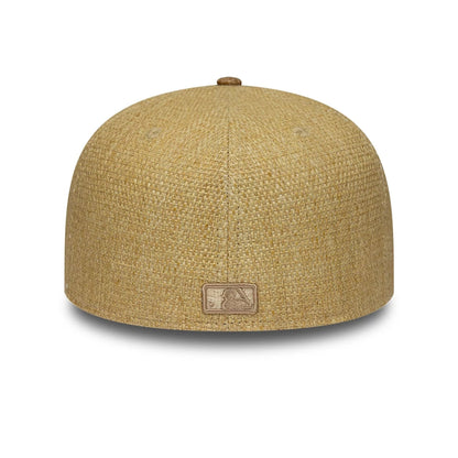 Pictured is this MLB Straw New York Yankees 59FIFTY Fitted cap in beige. 5