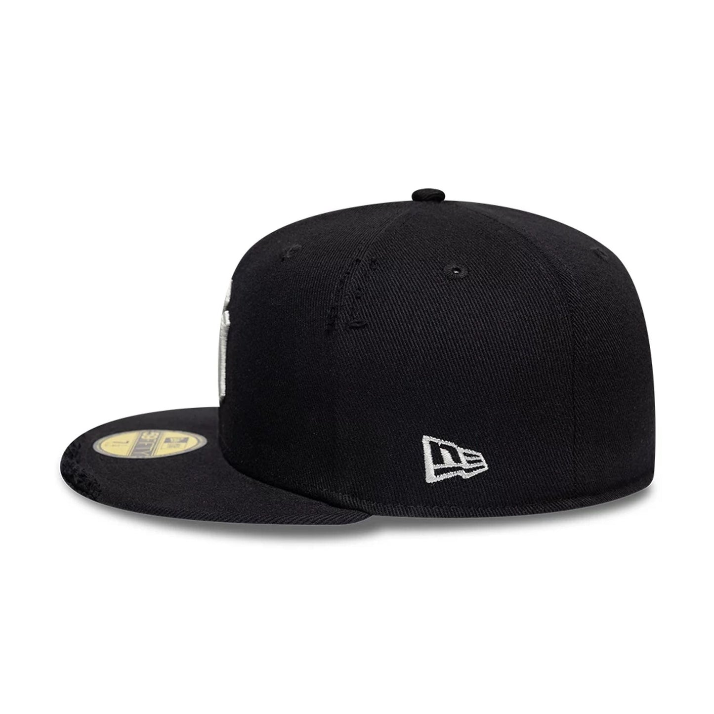 Pictured is this MLB Distressed New York Yankees 59FIFTY Fitted cap in black. 5