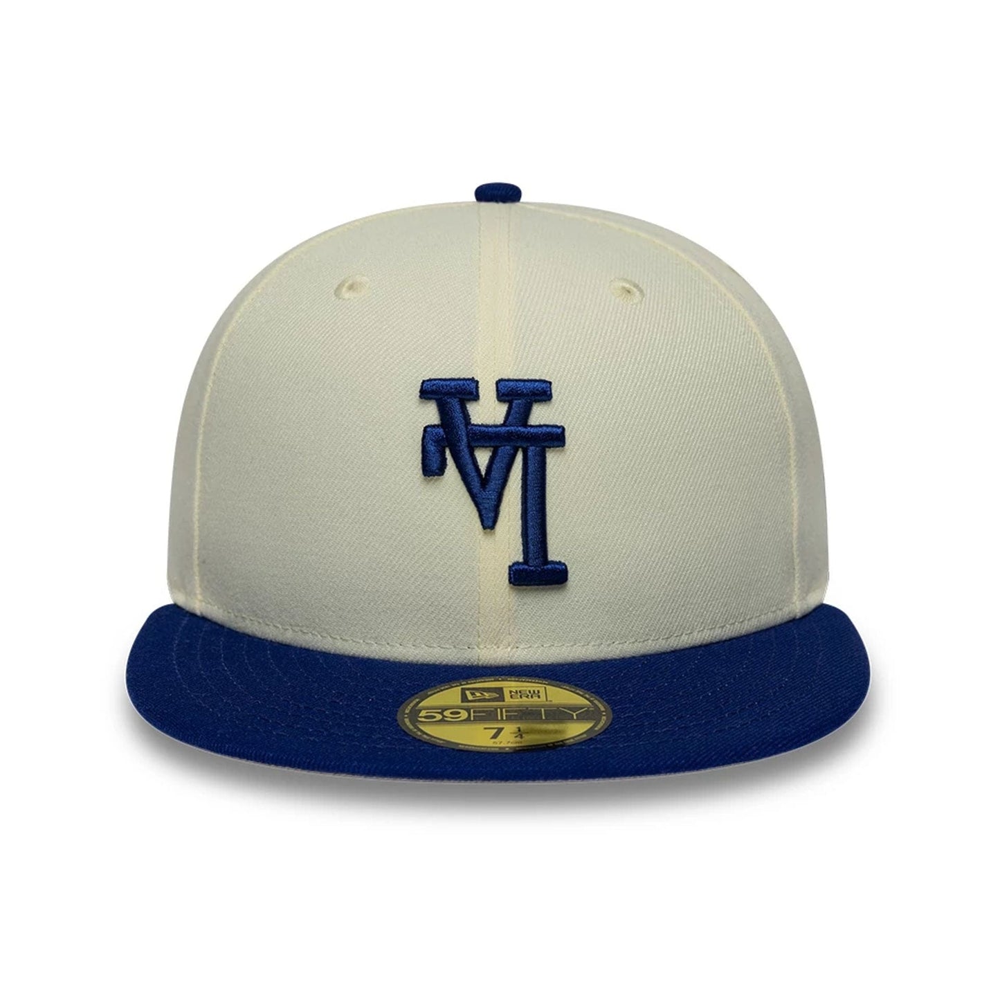 Pictured is this MLB Upside Down LA Dodgers 59FIFTY Fitted cap in cream. 3