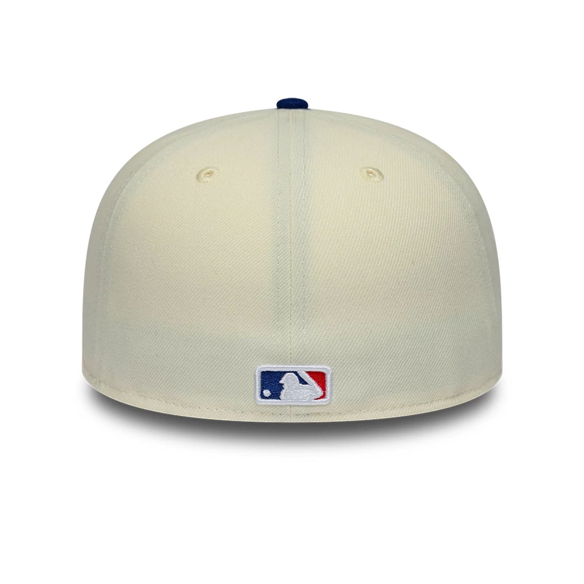 Pictured is this MLB Upside Down LA Dodgers 59FIFTY Fitted cap in cream. 5