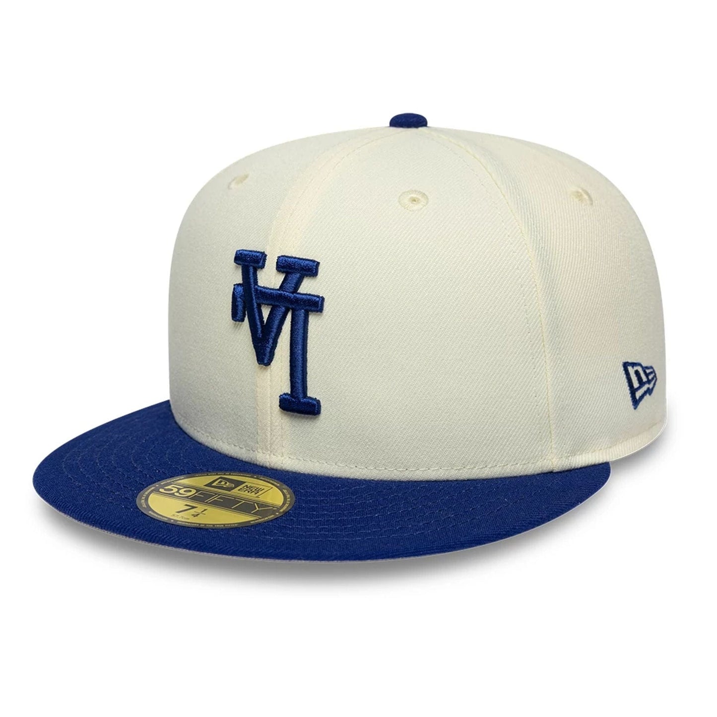 Pictured is this MLB Upside Down LA Dodgers 59FIFTY Fitted cap in cream. 1