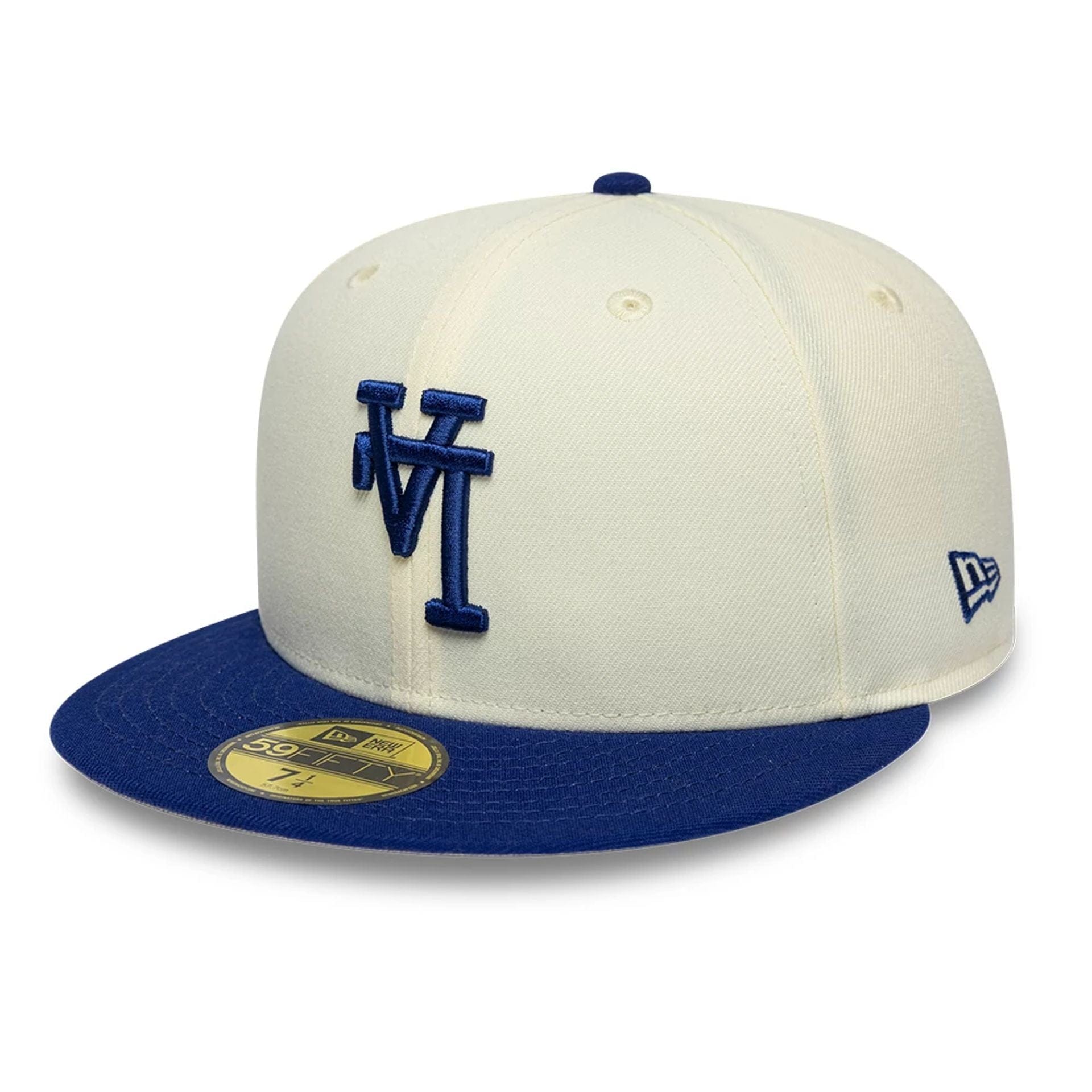 Pictured is this MLB Upside Down LA Dodgers 59FIFTY Fitted cap in cream. 1