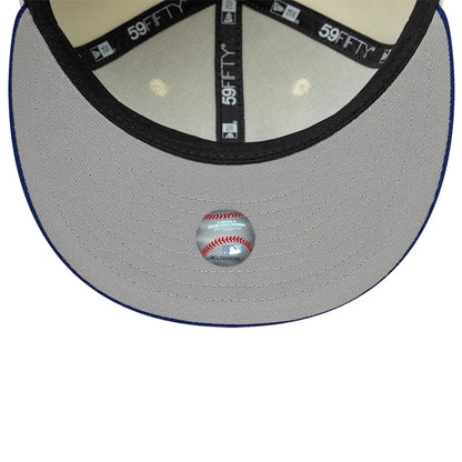 Pictured is this MLB Upside Down LA Dodgers 59FIFTY Fitted cap in cream. 2