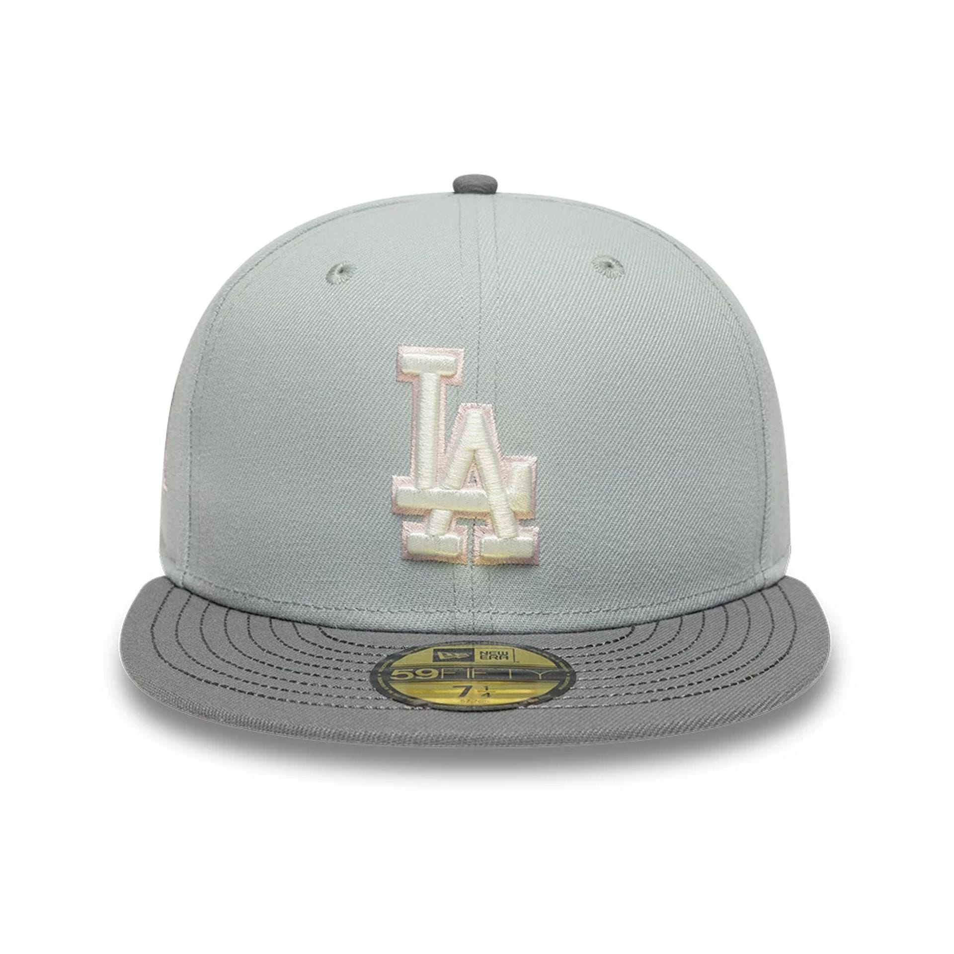 Pictured is this MLB Sakura Nagashi LA Dodgers 59FIFTY Fitted cap in grey. 3