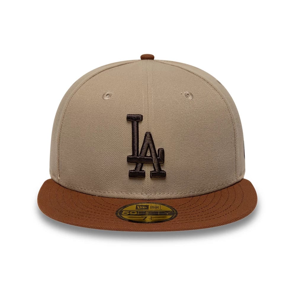Pictured is this MLB Mocha Mousse LA Dodgers 59FIFTY Fitted cap in multi. 3