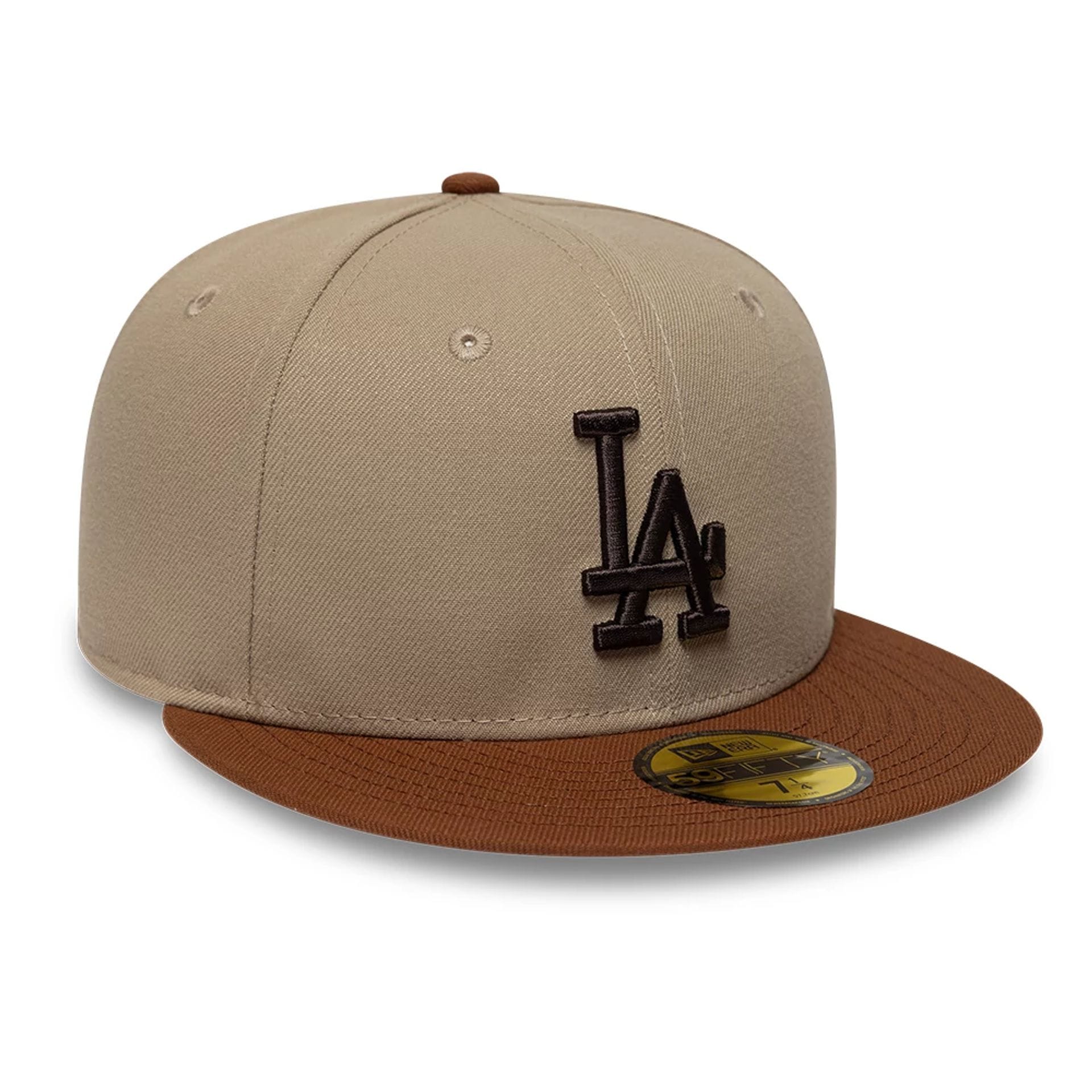 Pictured is this MLB Mocha Mousse LA Dodgers 59FIFTY Fitted cap in multi. 4